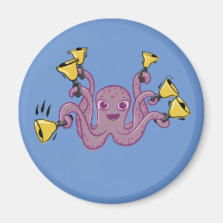 Imã Cartoon Octopus Ringing Handbels