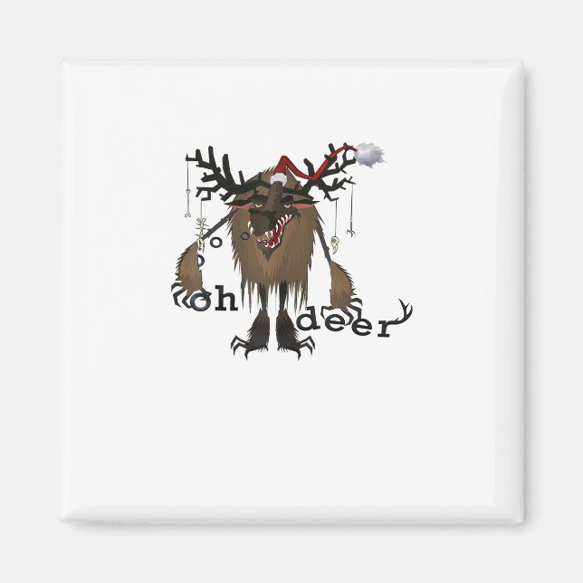 Imã Cartoon Oh Deer Funny Reindeer Holiday Gamer Gift  (Frente)