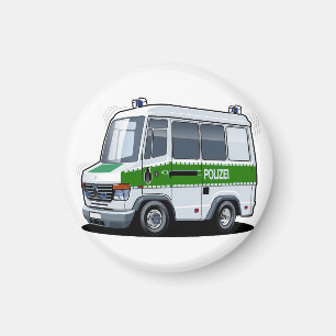 Imã Cartoon Police Van