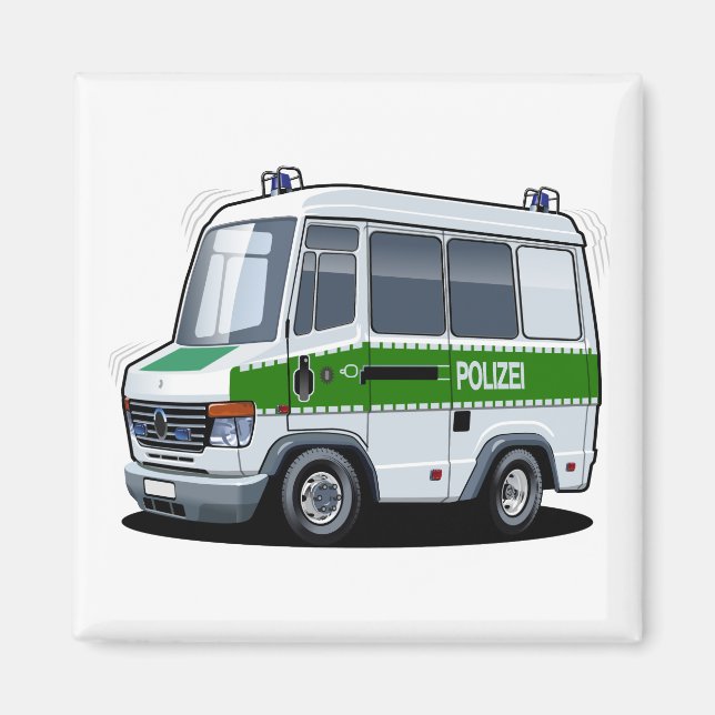 Imã Cartoon Police Van (Frente)