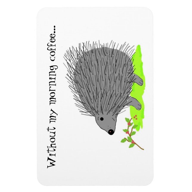Ímã Cartoon Porcupine com Folga (Vertical)