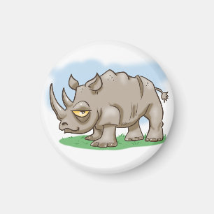 Imã Cartoon Rhino sorridente