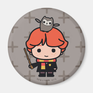 Imã Cartoon Ron Weasley e Pigwidgeon