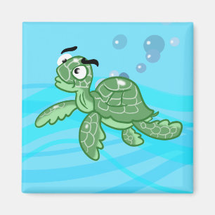 Imã Cartoon Sea Turtle