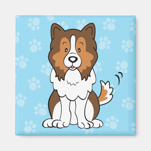 Imã Cartoon Sheltie Magnet (Frente)