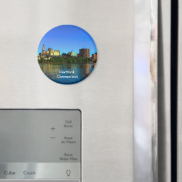 Imã Cartoon Skyline do Hartford Connecticut