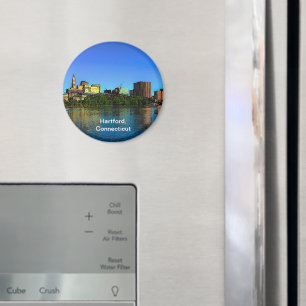 Imã Cartoon Skyline do Hartford Connecticut