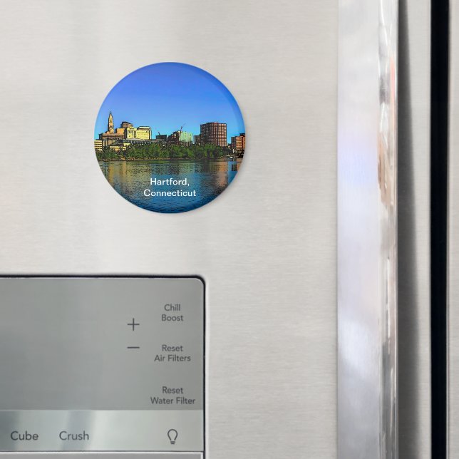 Imã Cartoon Skyline do Hartford Connecticut (In Situ (Fridge))