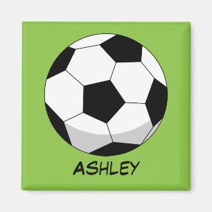 Imã Cartoon Soccer Ball Adicione seu nome