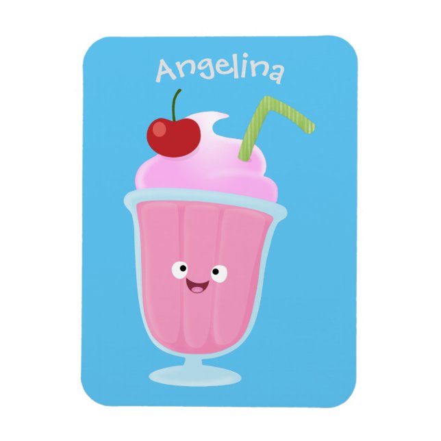Ímã Cartoon sundae de sorvete de morango (Vertical)