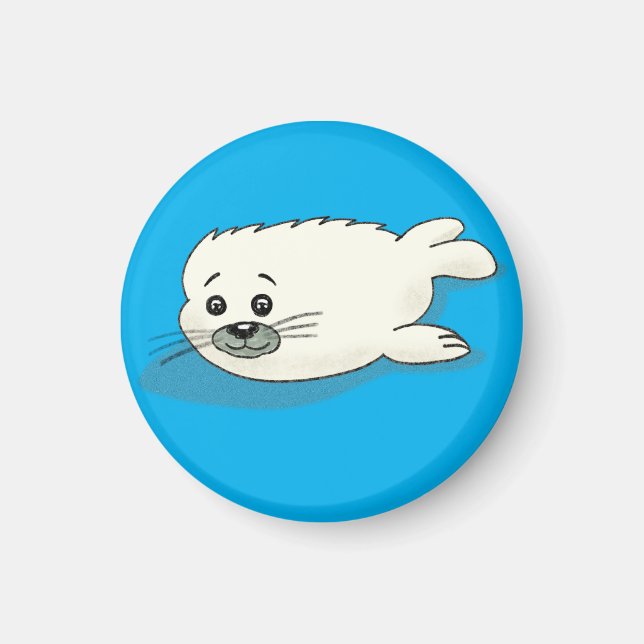 Imã Cartoon Sweet Harp Seal (Frente)