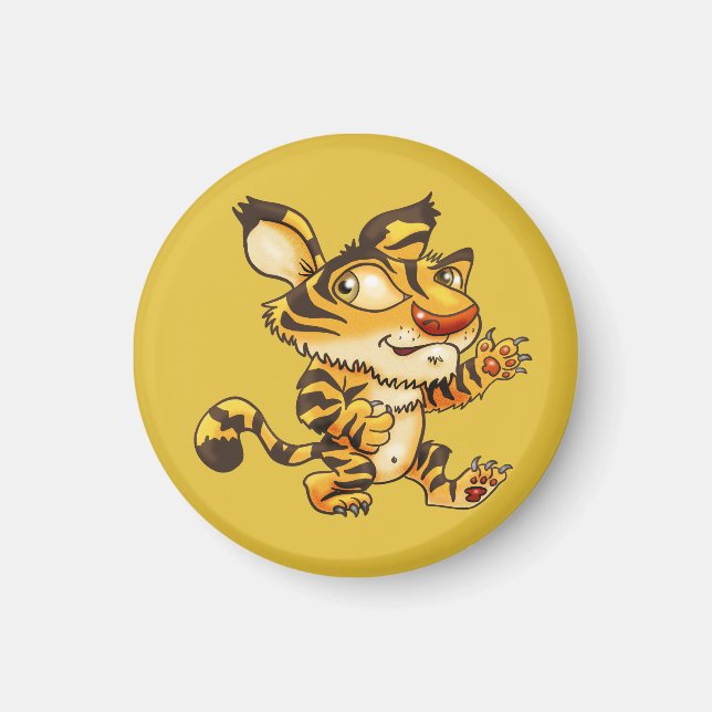 Imã Cartoon Tiger Amigável (Frente)