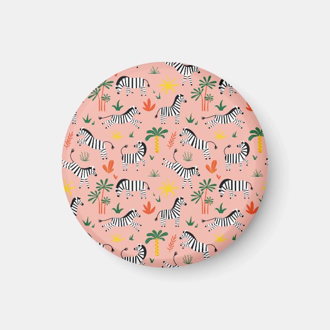 Imã Cartoon Zebras Funny Patterno Sem Olho (Frente)