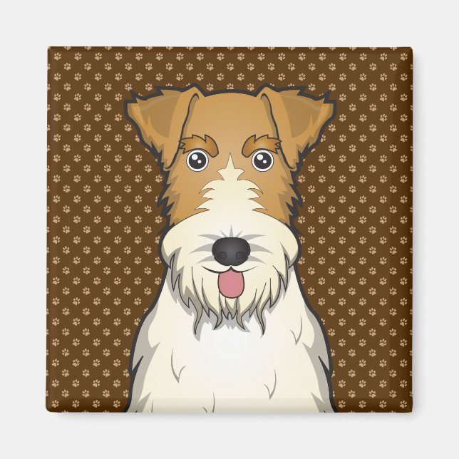 Imã Cartoons de Fox Terrier Dog (Frente)