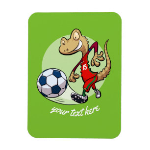 Ímã Cartum de futebol feliz da estrela Gecko Kicking