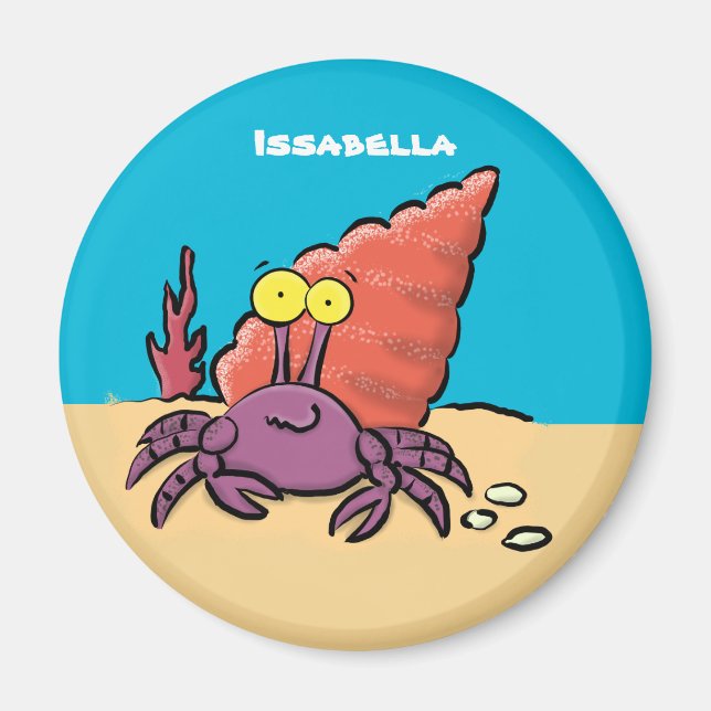 Imã Cartum roxo engraçado e engraçado (Frente)