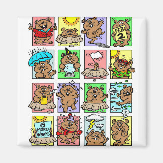 Imã Cartuns Engraçados do Dia do Groundhog