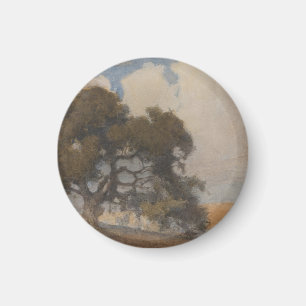 Imã Carvalho (1910) – Majestosa Aquarela Vintage