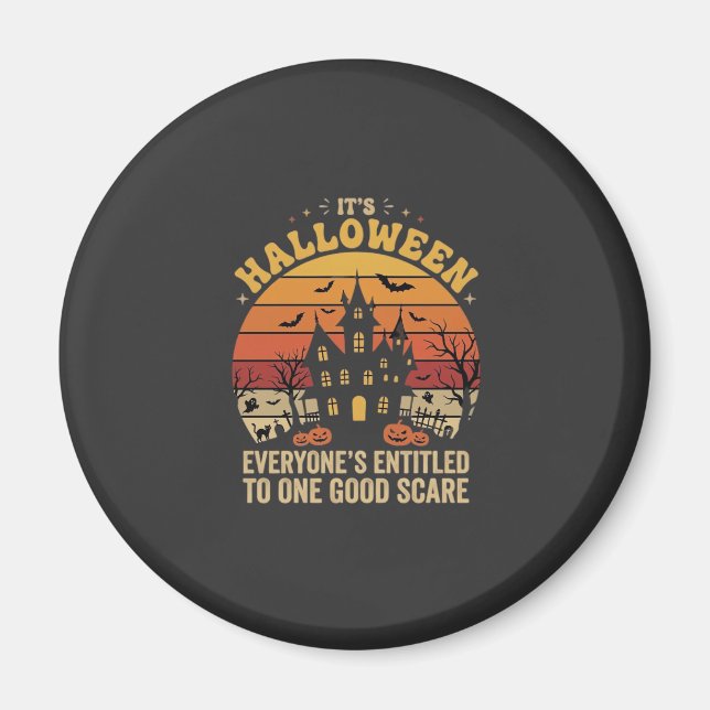 Imã Casa Assombrada de Halloween Um Bom Design de Medo (Frente)