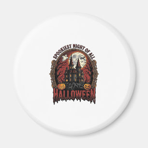 Imã Casa Assombrada Halloween Gravura Vintage Assustad