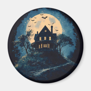 Imã Casa assustadora numa colina, conceito de Hallowee