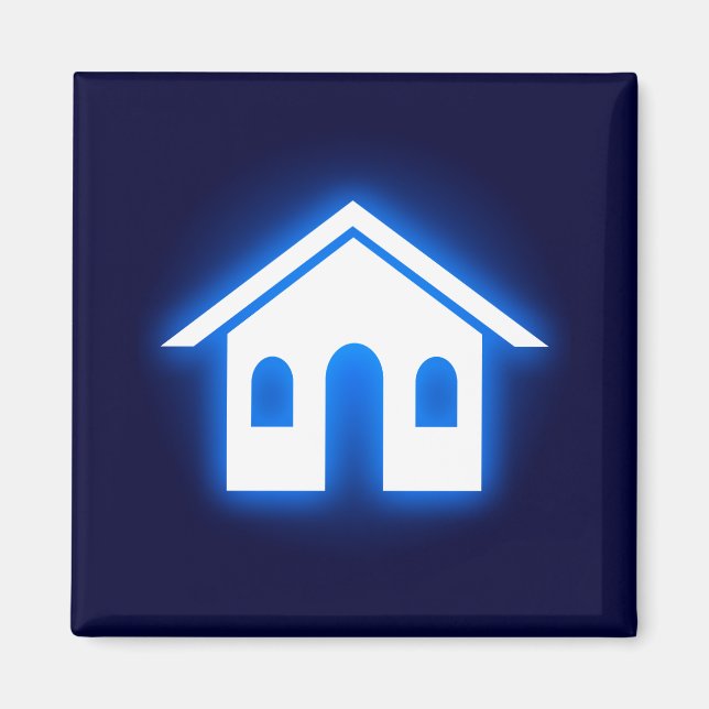 Imã casa azul brilhante (Frente)