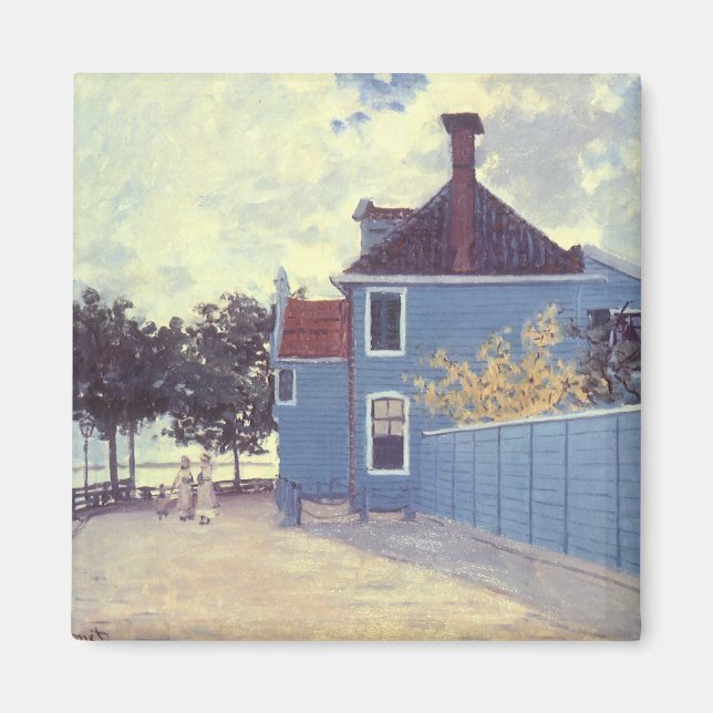 Imã Casa Azul em Zaandam, por Claude Monet (Frente)