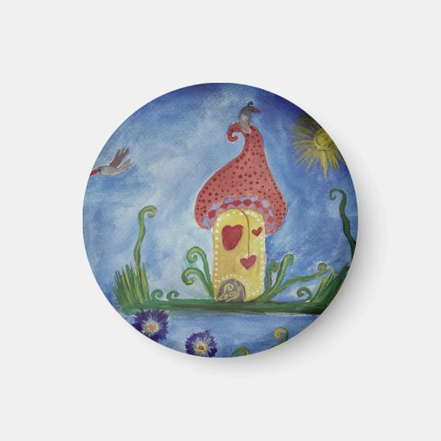 Imã Casa Branca Desenho Pequeno, 3,2 Cm De Magneta Red (Frente)