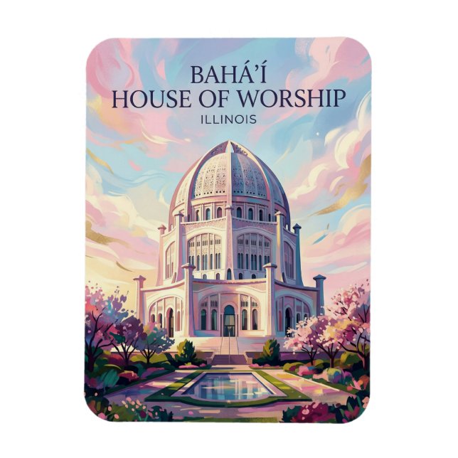 Ímã Casa de Adoração Bahá'í dos EUA (Vertical)