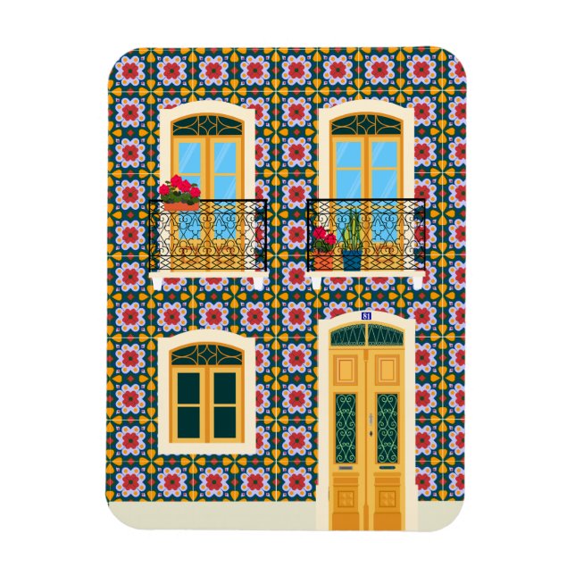 Ímã Casa de Lisboa com azulejos (Vertical)