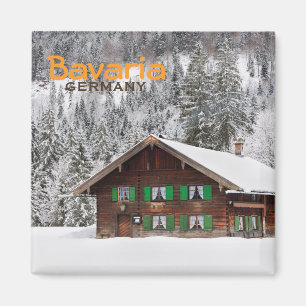 Imã Casa de madeira tradicional no ímã do texto de