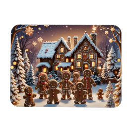 Ímã Casa de pão de gengibre e família de pão de gengib