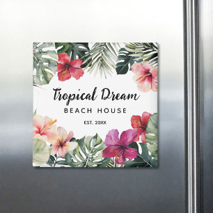 Imã Casa de Praia Botânica Floral Tropical Aquarela