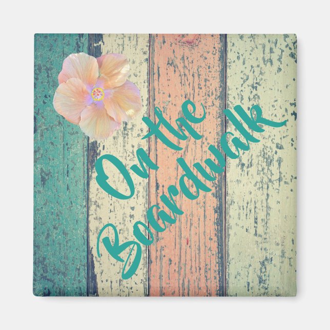 Imã Casa de praia pintada de madeira, ao lado do ocean (Frente)