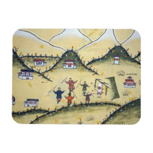 Ímã Casa do Butão com quadros de arqueiros - Butão