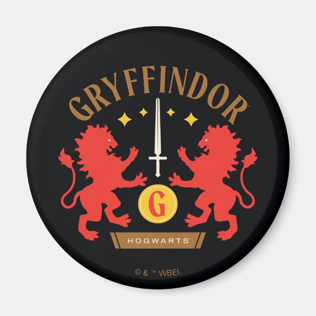 Imã Casa GRYFFINDOR™ Espada Dupla do Leão Gráfica (Frente)
