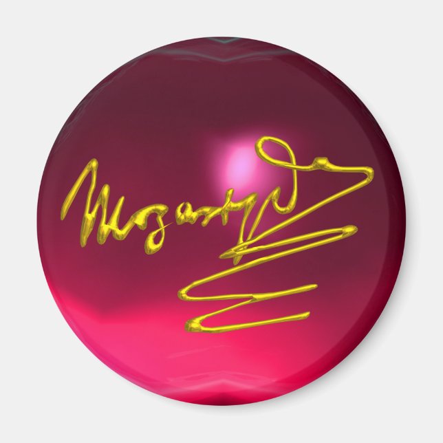 Imã CASA PARA MOZART, rubi rosa vermelho (Frente)