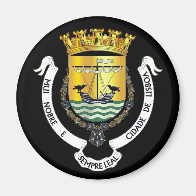 Imã Casaco de Armas de Lisboa, Portugal Magnet (Frente)