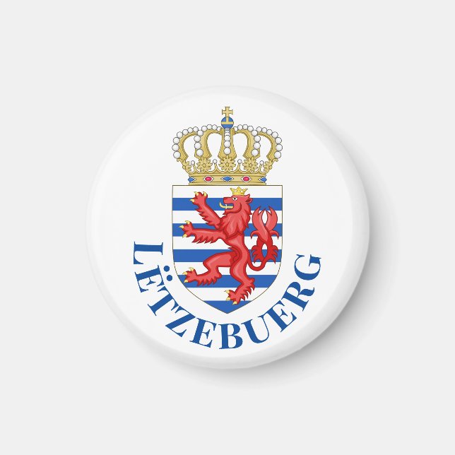 Imã Casaco de armas do Luxemburgo (com nome por baixo) (Frente)