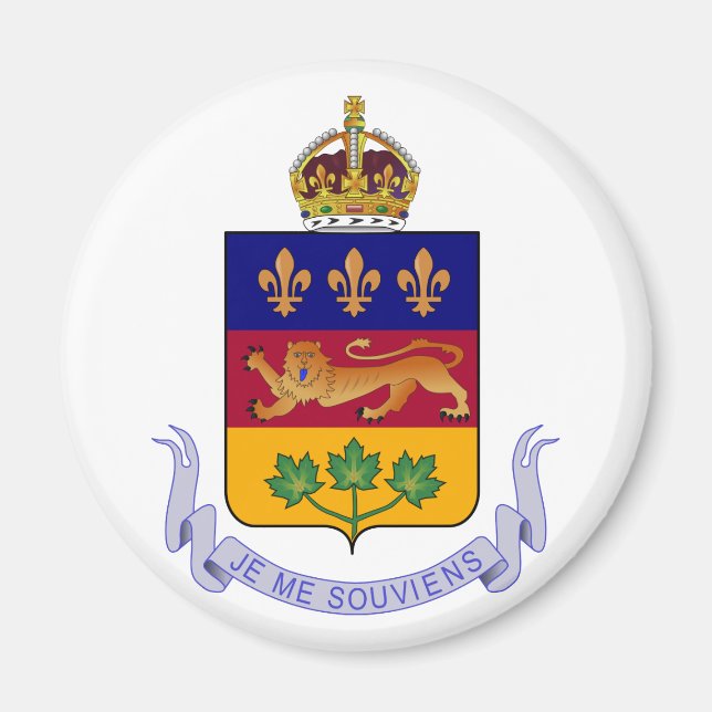 Imã Casaco de armas Logotipo Heraldry oficial do Québe (Frente)