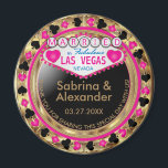 Imã Casado em Las Vegas - Obrigado - Rosa<br><div class="desc">Estilo de cassino Magnet. Casado no obrigado de Las Vegas você por compartilhar este dia especial conosco em um design rosa, ouro e preto. Faz um partido excelente a favor da manutenção para o convidado de honra ou para o seu convidado. Mais cores estão disponíveis. ✔ Nota: Nem todas as...</div>