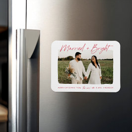 Ímã Casados e Foto com Letra Vermelha