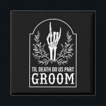 Imã Casais de Mão do Esqueleto da Noiva de Groom Corre<br><div class="desc">Casais de Mão de Esqueleto de Noiva Correspondentes ao Halloween de Casamento</div>