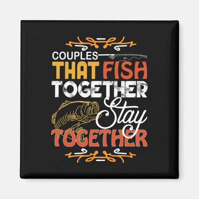 Imã Casais Que Pescam Juntos Casais Combinando Pesca (Frente)