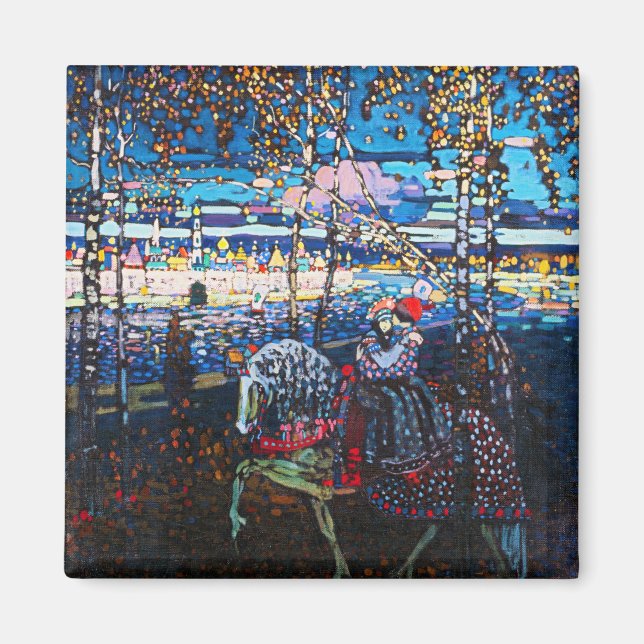 Imã Casal Andando um Cavalo Branco, Wassily Kandinsky (Frente)