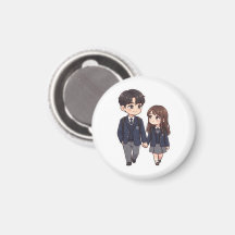 Casal Bonito de Estudantes do K-Drama com Geladeir