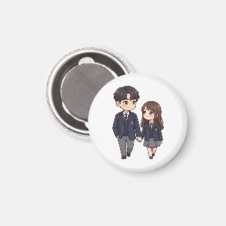 Imã Casal Bonito de Estudantes do K-Drama com Geladeir