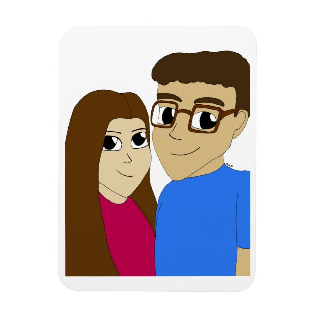 Ímã Casal Chibi (Vertical)
