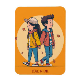 Ímã Casal com as mãos caminhando juntas no outono