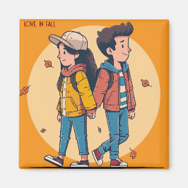 Imã Casal com as mãos caminhando juntas no outono